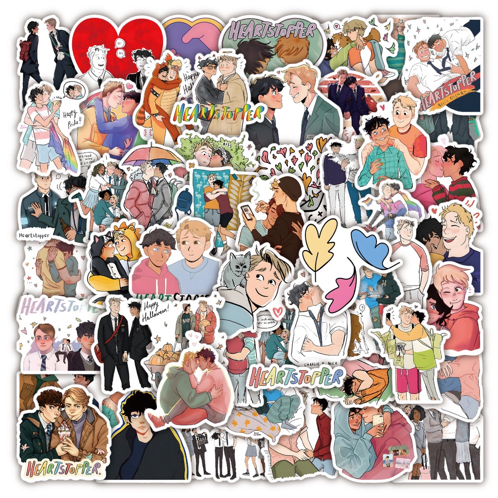 Bộ 50/25/10 Miếng Dán Trang Trí Laptop Vali Hình Anime