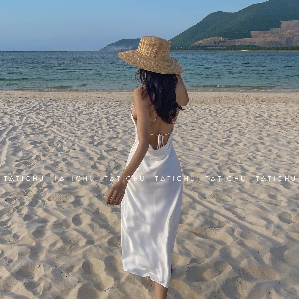 NERISSA DRESS - Đầm lụa 2 dây hở lưng, đầm đi biển, đầm 2 dây, trang phục mùa hè | BigBuy360 - bigbuy360.vn