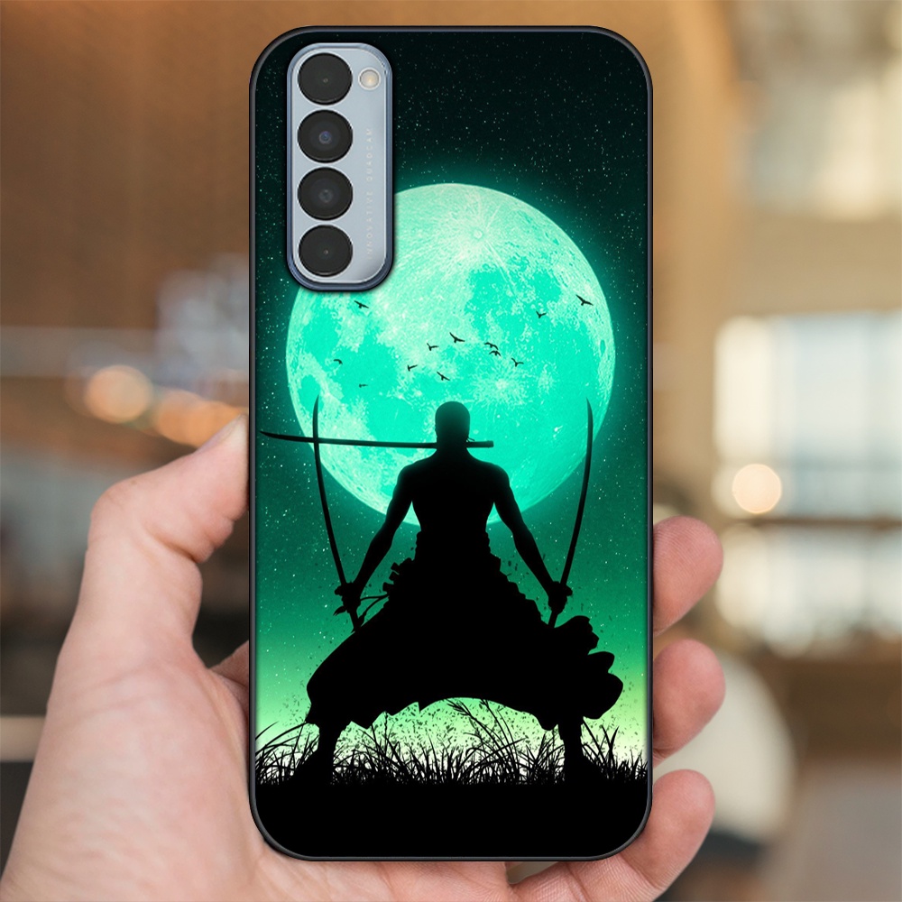 Ốp lưng Oppo Reno 4 Pro viền đen in hình Zoro One Piece