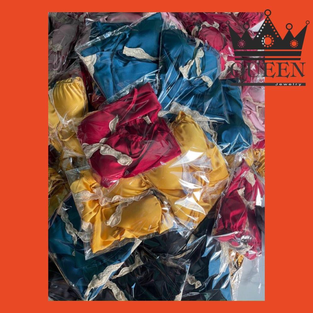Đồ ngủ sexy satin phối ren kèm mút