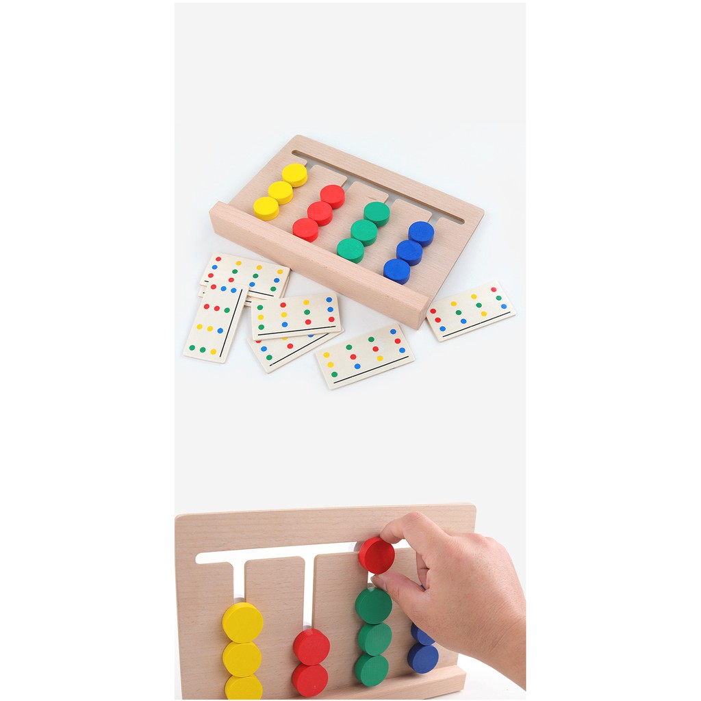 Giáo Cụ Montessori - Four color game - Đồ Chơi Rèn Luyện Trí Tuệ Phát Triển Tư Duy Logic