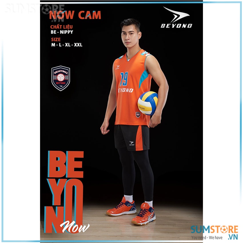 Beyono – Áo Bóng Chuyền Nam Nữ Now – Cam