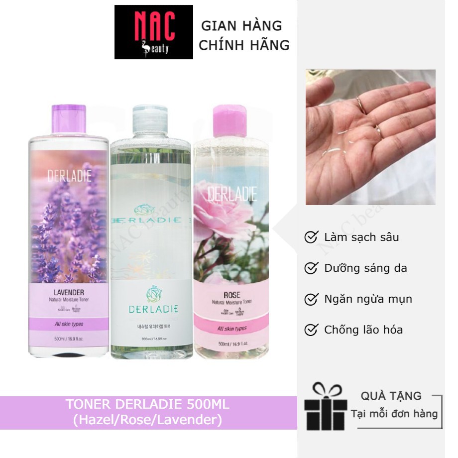 Nước hoa hồng Derladie Natural Toner 500ml