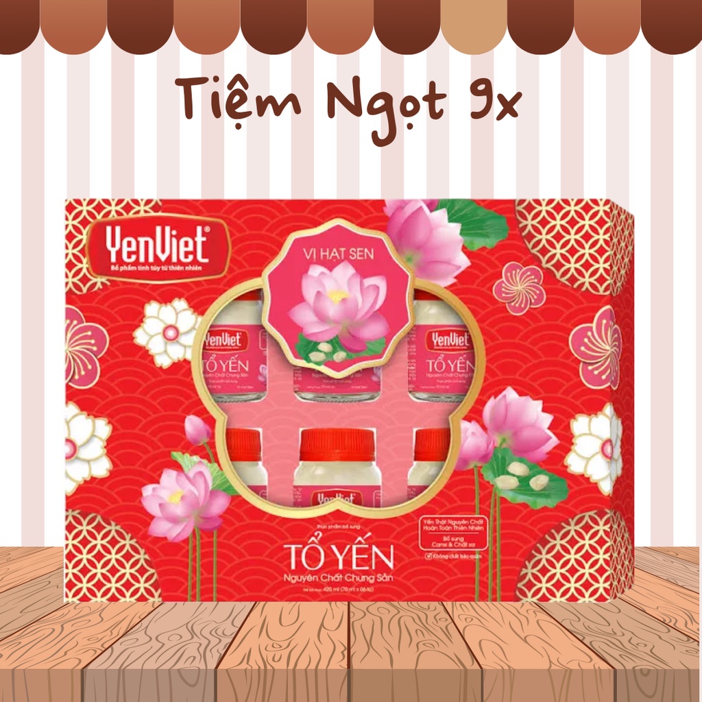 Tổ yến nguyên chất chưng sẵn vị hạt sen (6 lọ / hộp)