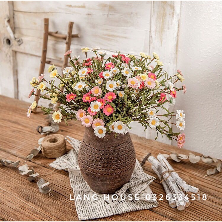 Hoa Giả - HOA CÚC TANA XỐP Trang Trí Nhà Cửa Dài 37cm
