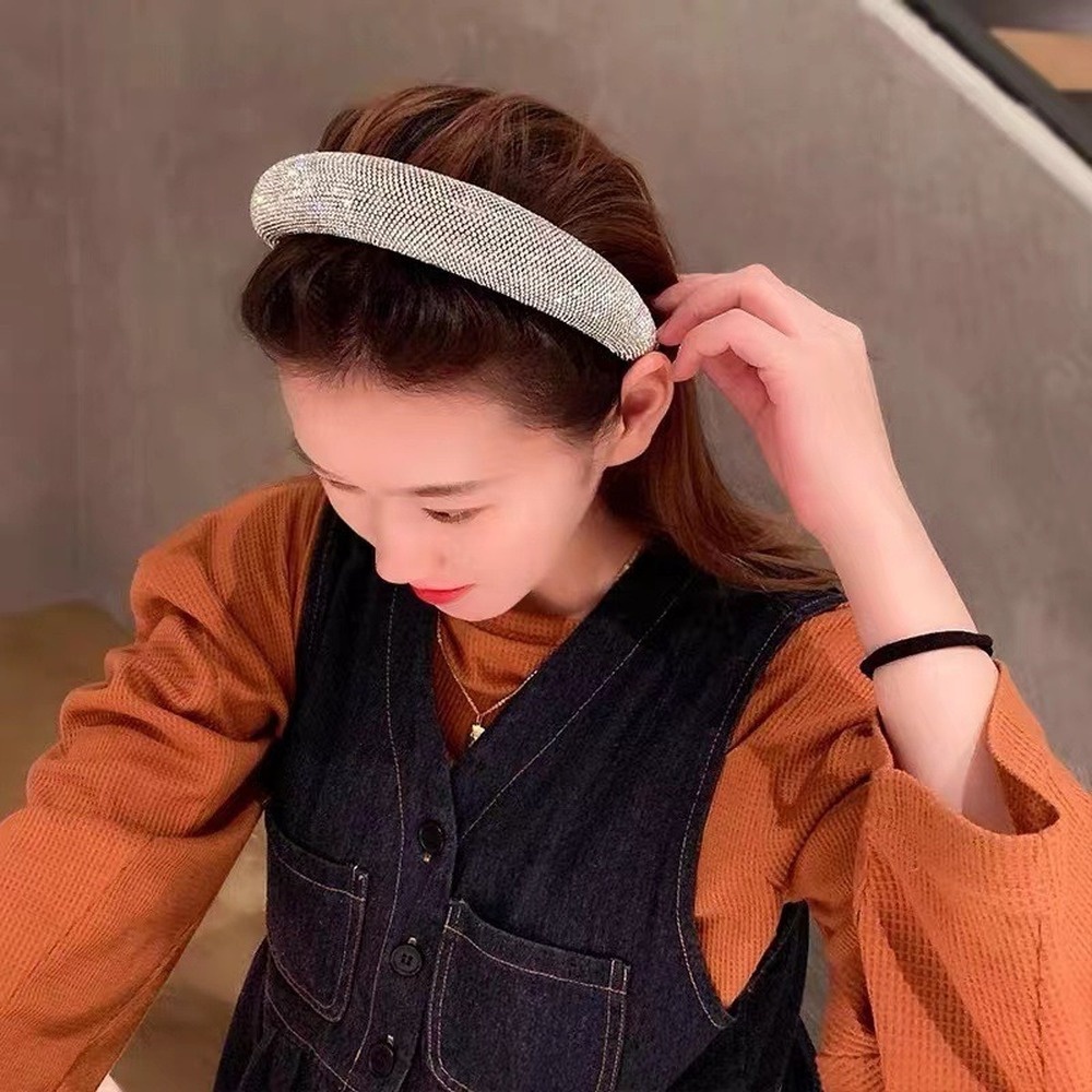 Băng Đô Xốp Đính Đá Hình Đầu Lâu Cao Cấp Thời Trang Dành Cho Nữ