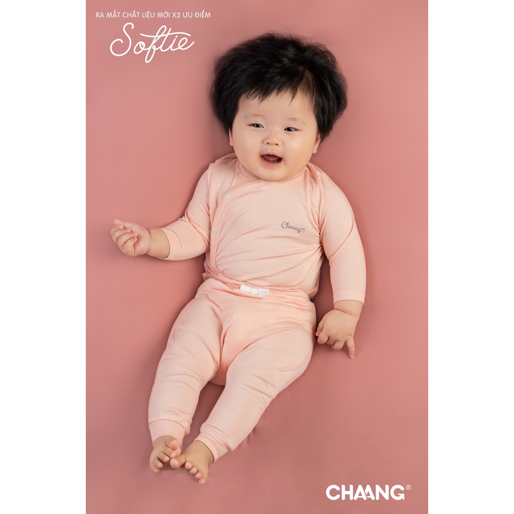 Chaang bộ dài tay sơ sinh cài chéo cho bé sơ sinh chất cotton, dành cho bé từ 0 tháng đến 6 tháng AW2022D11