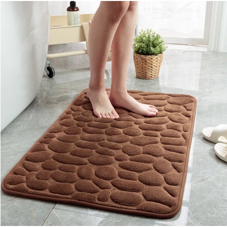 Thảm Lót Sàn Nhà Tắm Bằng Xốp Hoạt Tiết Đá Cuội Chống Trượt