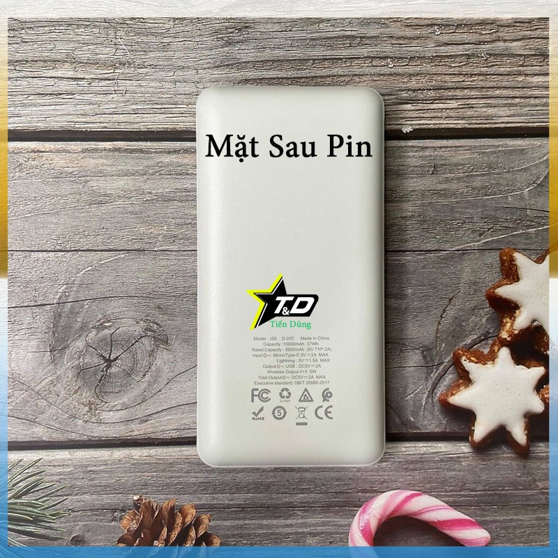 Pin sạc dự phòng không dây hoco j50 dung lượng 10000mAh- Sạc dự phòng hoco J50 hỗ trợ tất cả các dòng sạc không dây