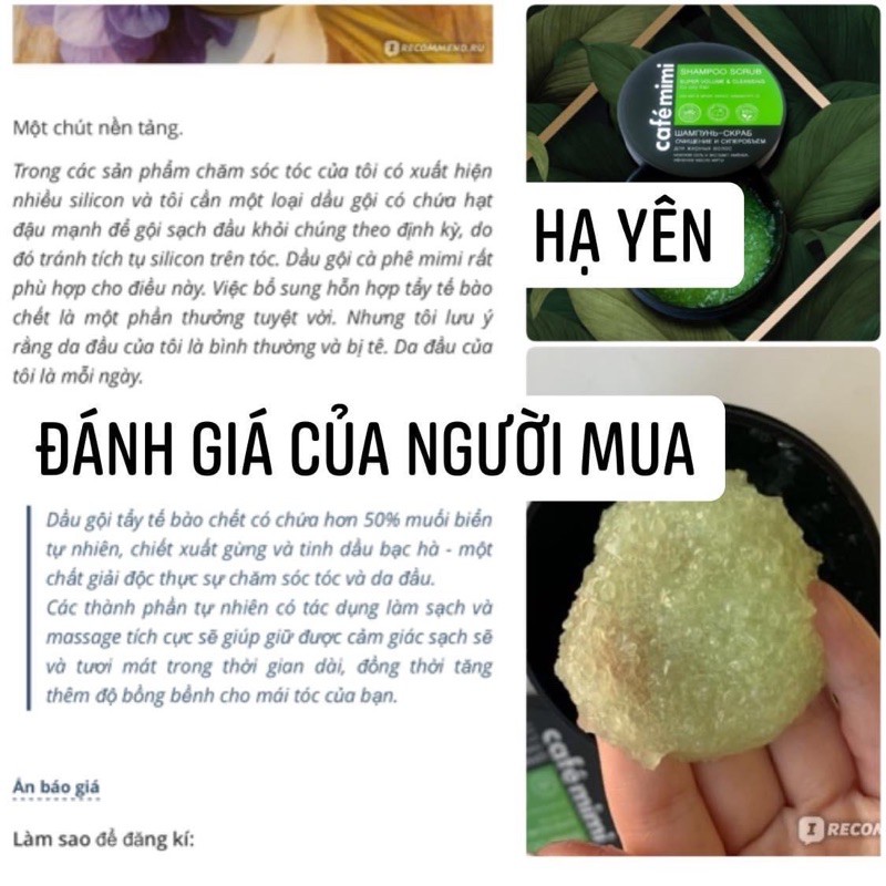 [Đủ bill] Tẩy da chết da đầu Cafe Mimi Super Volume Shampoo Scrub làm sạch sâu ngừa bết tóc, sạch gàu | BigBuy360 - bigbuy360.vn