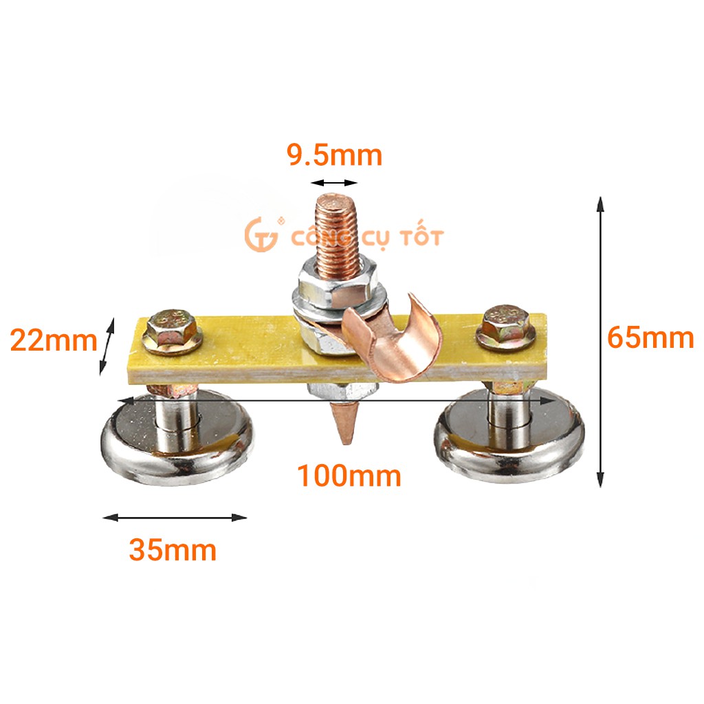 Kẹp Mát Nam Châm Đôi  -  Kẹp Mát Nam Châm Đơn - Đế Từ Nam Châm Lực Hút Mạnh Dùng Cho Máy Hàn Đến 500A