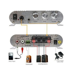 [P2001] Amply Lepy Mini QC Pass nhập khẩu kéo loa 3,4 tấc + tặng Nguồn Ampli 12V treo xịn QQ70