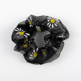 INS Cúc Scrunchies Dây buộc tóc hoa