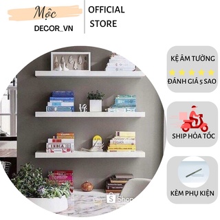 GIÁ XƯỞNG BỘ 3 thanh ngang kệ treo tường gỗ 80cmx20cm màu trắng
