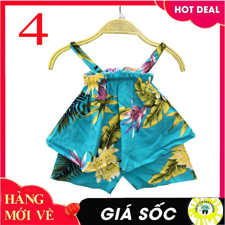 Áo lanh cánh tiên 2 dây + Quần short mát lịm cho bé gái