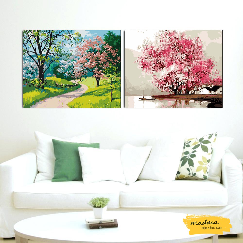 Tranh tô màu 40x50cm có khung kết hợp T16 và T28