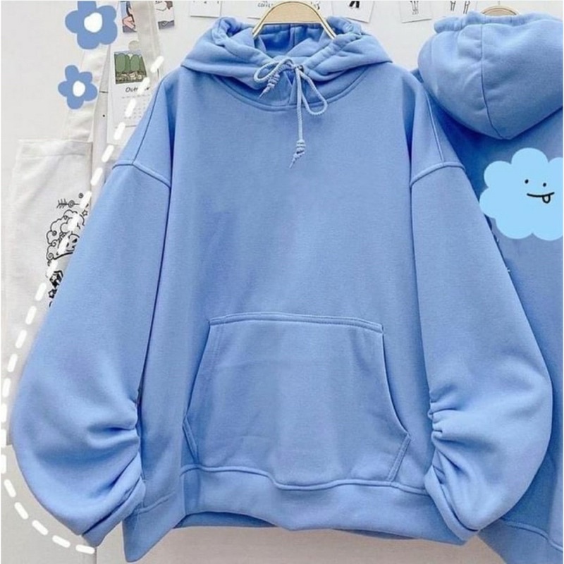 Áo Hoodie Trơn Basic Xám Chì Ulzzang Unisex Form Rộng (Ảnh thật)