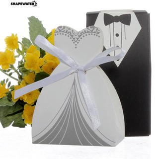 Set 100 hộp quà bằng giấy phong cách áo vest và đầm cưới