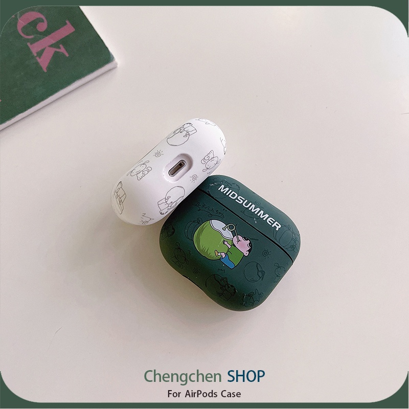 Vỏ Bảo Vệ Hộp Sạc Tai Nghe AirPods3 2021 / 3 Họa Tiết Hoạt Hình Cậu Bé Bút Chì / Dưa Hấu / Cậu Bé Bút Chì Dễ Thương