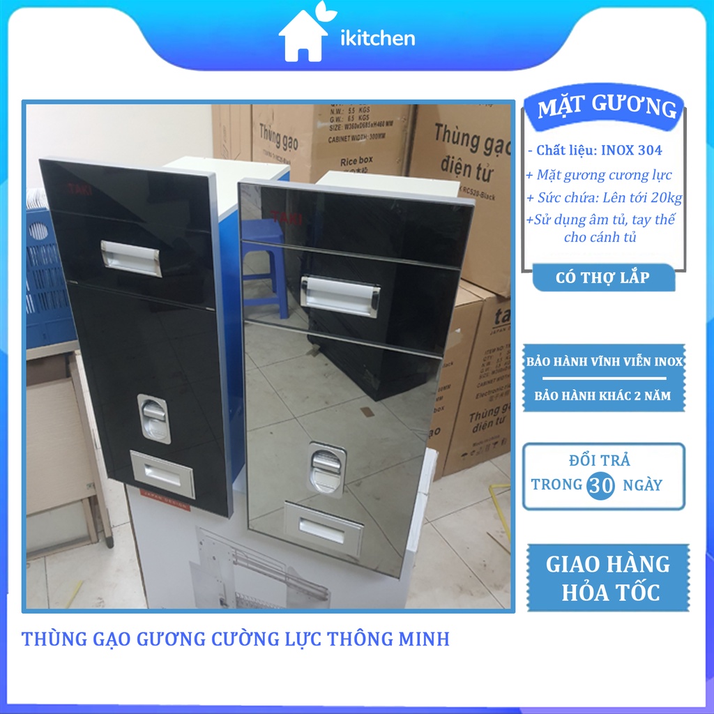 {HÀNG NHẬP KHẨU} Thùng Đựng Gạo Thông Minh Tủ Bếp Dưới Chính Hãng - Bảo Hành 10 Năm (Có thợ lắp)