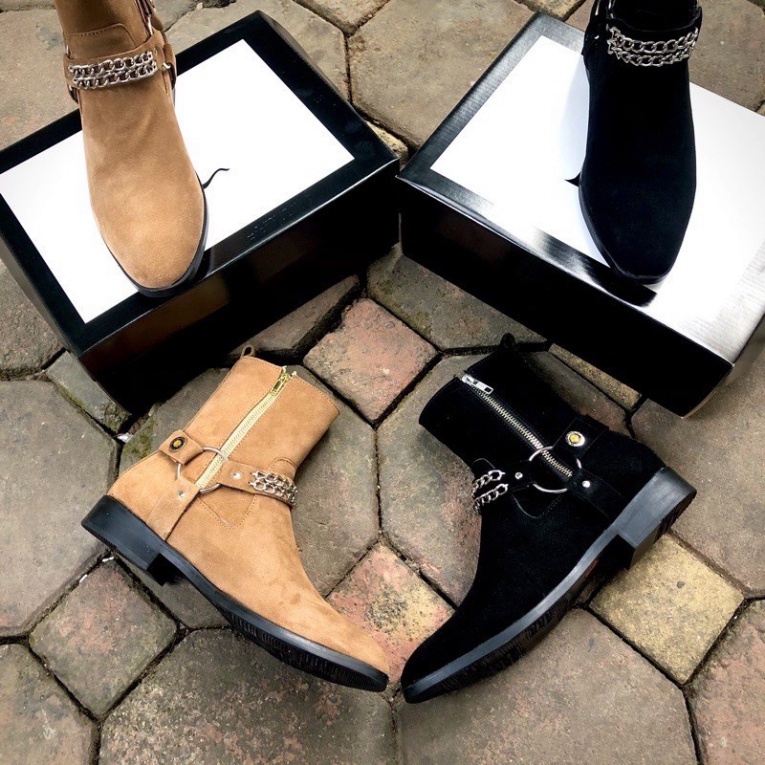Giày thời trang nam cao cổ Harness boots da lộn tăng 3.5cm chiều cao | BigBuy360 - bigbuy360.vn