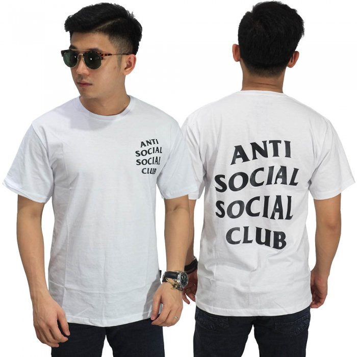 Áo Thun Trắng In Chữ Anti Social Club Thời Trang Xu Hướng Cho Nam