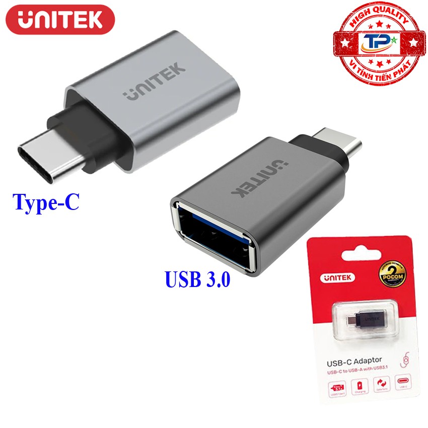 Đầu chuyển Type-C sang USB 3.0 Female OTG - Unitek Y-A025CGY / Y-A025DGY