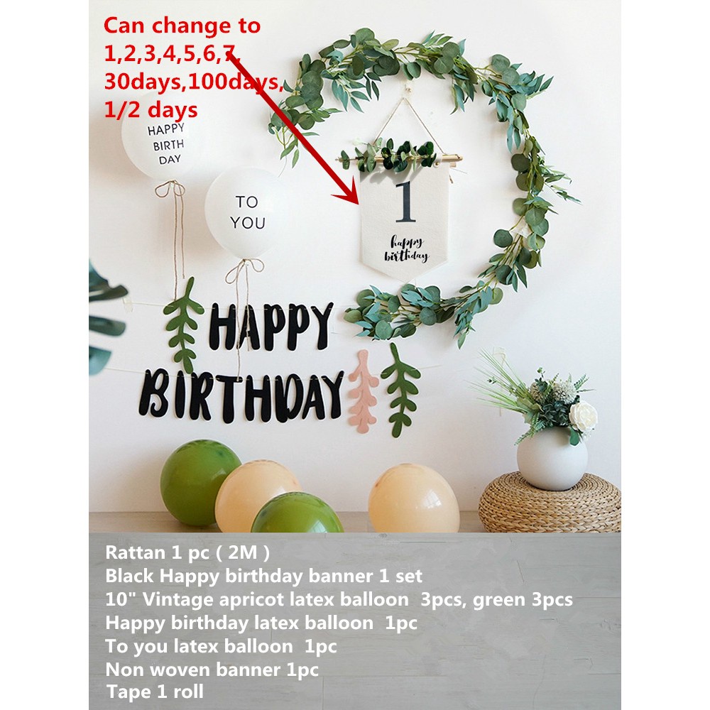 Set bóng trang trí sinh nhật Handmade tại nhà kiểu Hàn Quốc [Tặng kèm BƠM + KEO DÁN]