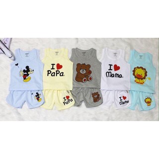 Hàng loại 1 - set 5 bộ sát nách mickey cho bé từ 3-15kg