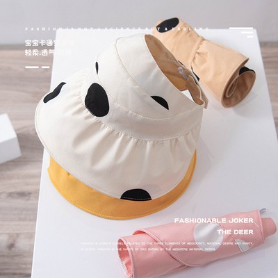 Mũ Rộng Vành Chấm Bi Xinh Xắn Phong Cách Hàn Quốc Cho Bé