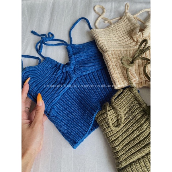 Áo croptop chất len