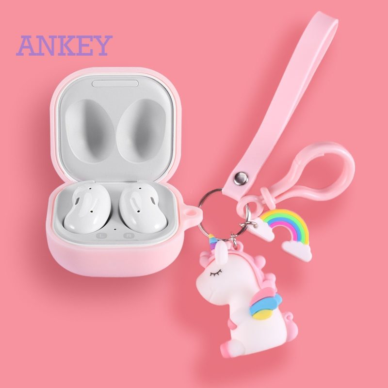 Samsung Galaxy Buds Live / Buds 2 / Buds Pro Vỏ bảo vệ silicone chống sốc có móc khóa cho