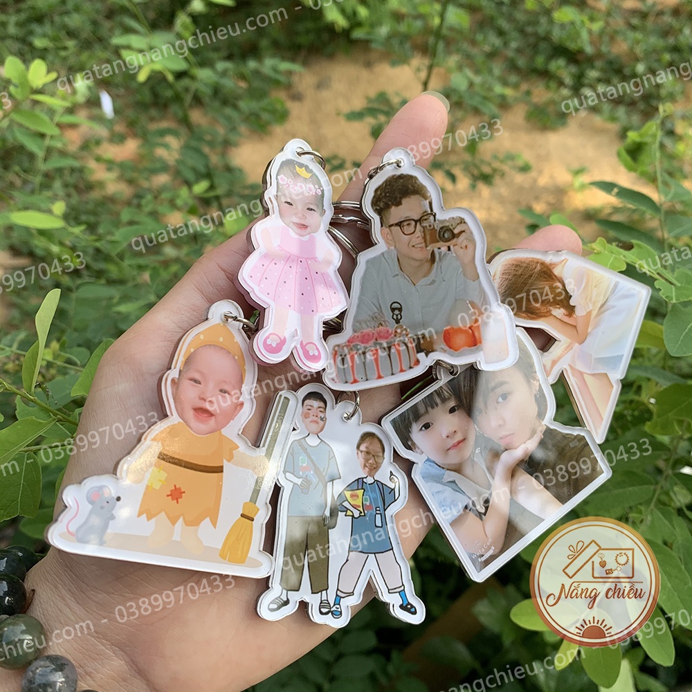 Móc khóa cắt hình chibi, cắt ghép nhân vật hoạt hình , animal theo yêu cầu của khách hàng , chất liệu mica