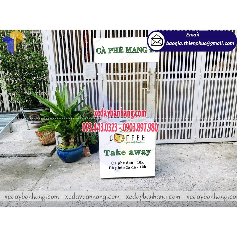 Quầy sắt bán cafe lưu động gọn nhẹ dễ dàng tháo lắp - xedaybanhang.com
