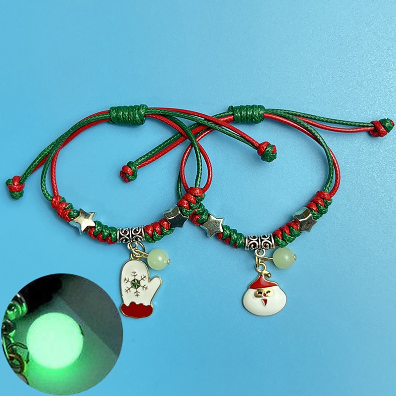 Set 2 Vòng Tay Dạ Quang Mặt Trăng / Ngôi Sao Có Thể Điều Chỉnh Thời Trang Cho Cặp Đôi