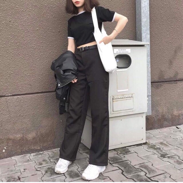 [Mã FAMAYWA giảm 10K đơn 50K] Áo thun CROPTOP trơn phối BO VIỀN | BigBuy360 - bigbuy360.vn