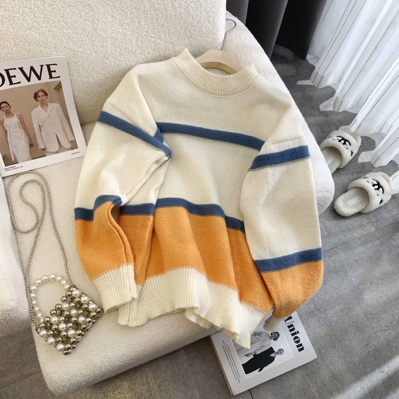 Áo sweater Dệt Kim Mềm Mại Dáng Rộng Thời Trang Thu Đông Dành Cho Nữ