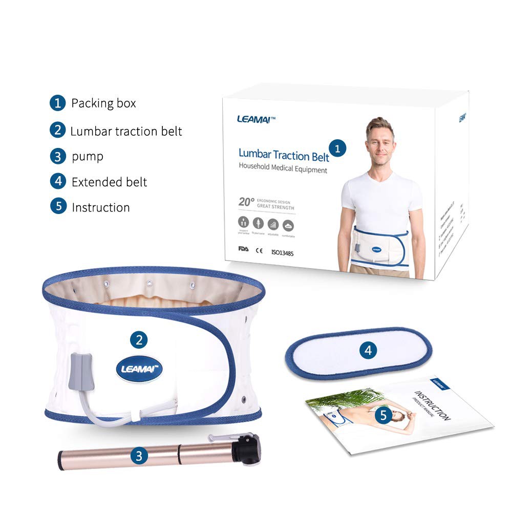 Đai hơi lưng LEAMAI Y01 nâng đỡ giảm sức ép vùng lưng, kéo giãn cột sống lung [Halongsky]