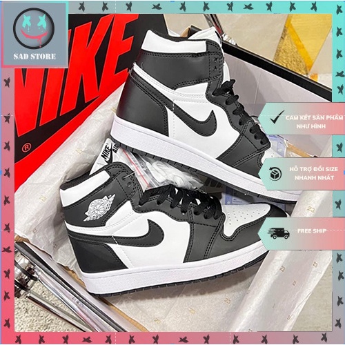 Giày Jordan Cổ Cao Nam nữ, Giày Jordan JD1 High Panda Đen Trắng Thời Trang Full Box