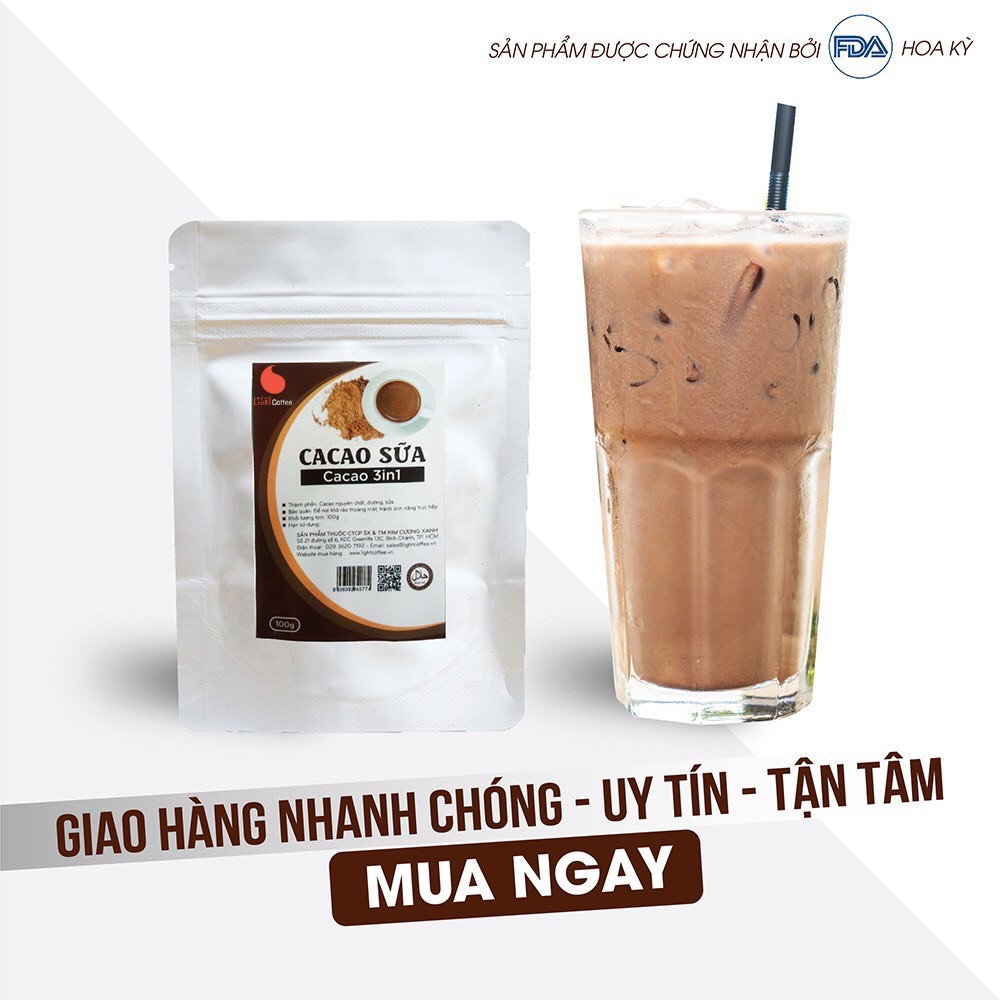 Cacao sữa hòa tan vị đậm đà, thơm ngon từ nhà sản xuất Light Coffee