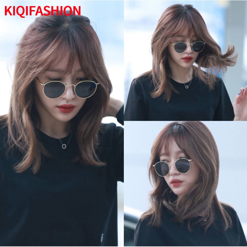 Kính Mát Gọng Tròn Kim Loại Chống Tia Uv Thời Trang Hàn Quốc Cổ Điển Cho Nam Nữ