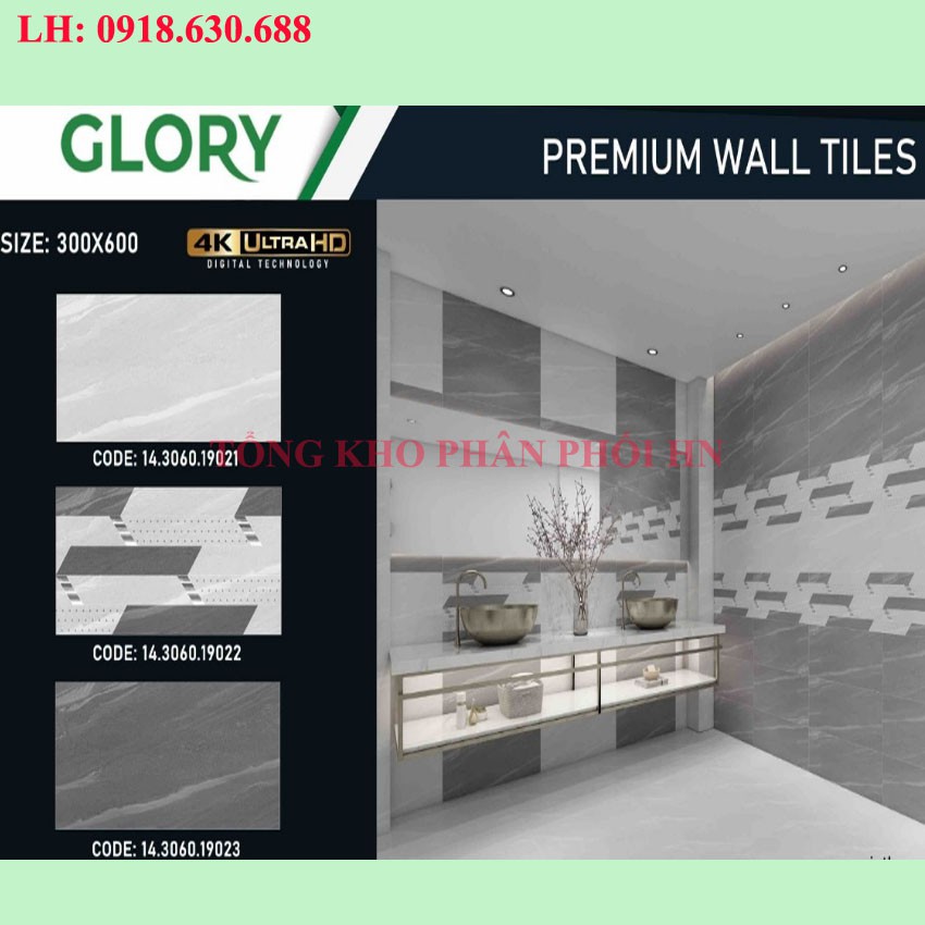 Gạch ốp vệ sinh nhà tắm men matt 30x60 Prime Nice CMC Viglacera