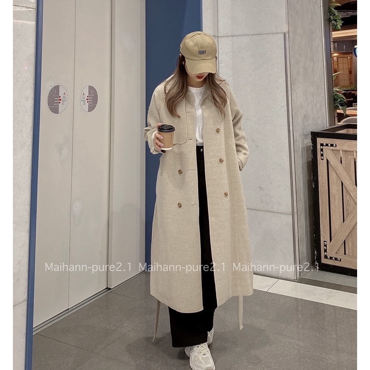 Áo dạ nỉ thiết kế dáng dài hàn quốc | BigBuy360 - bigbuy360.vn