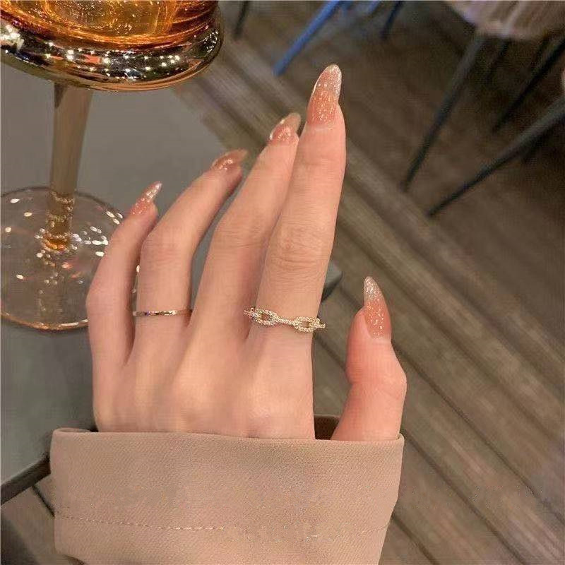 Korean open adjustable gold female ring