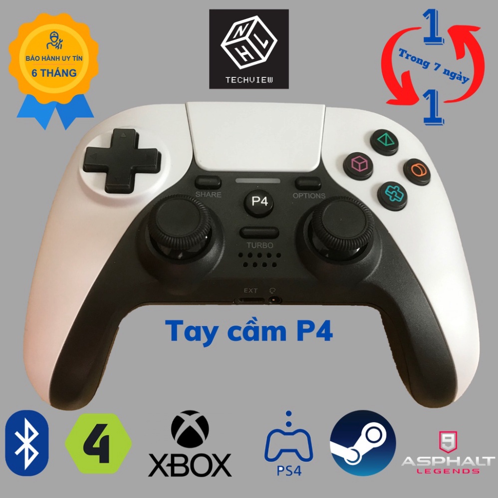 🔥Sale🔥Tay cầm chơi game P4 không dây dành cho PC, điện thoại, Laptop, Playstaion Nút bấm cực nhạy có rung và âm thanh.