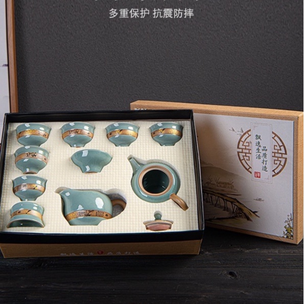 Bộ Ấm Trà Gốm Sứ Phong Cách Nhật Bản  - Kèm hộp quà tặng.