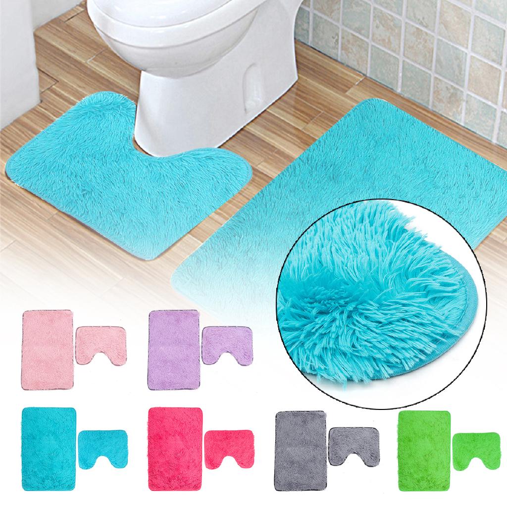Bộ 2 tấm thảm lót toilet chống trượt , có thể giặt lại được