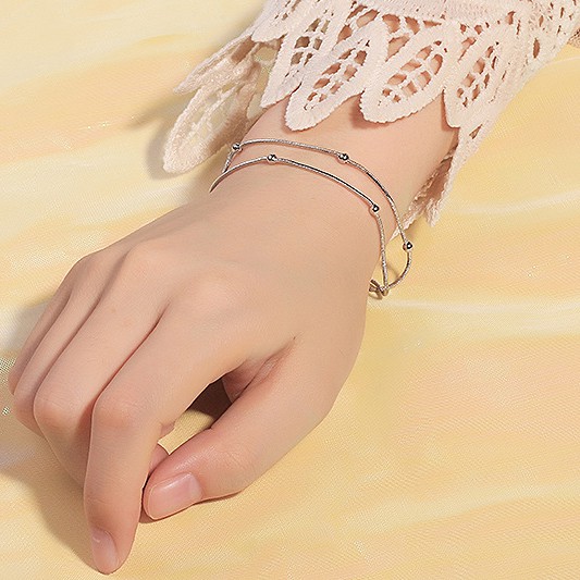 Lắc tay bạc sợi mảnh nhiều mẫu, Vòng tay bạc hình ngôi sao hình tim - MELY 1187