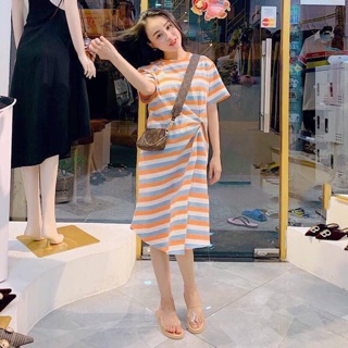 Váy thun xoắn eo