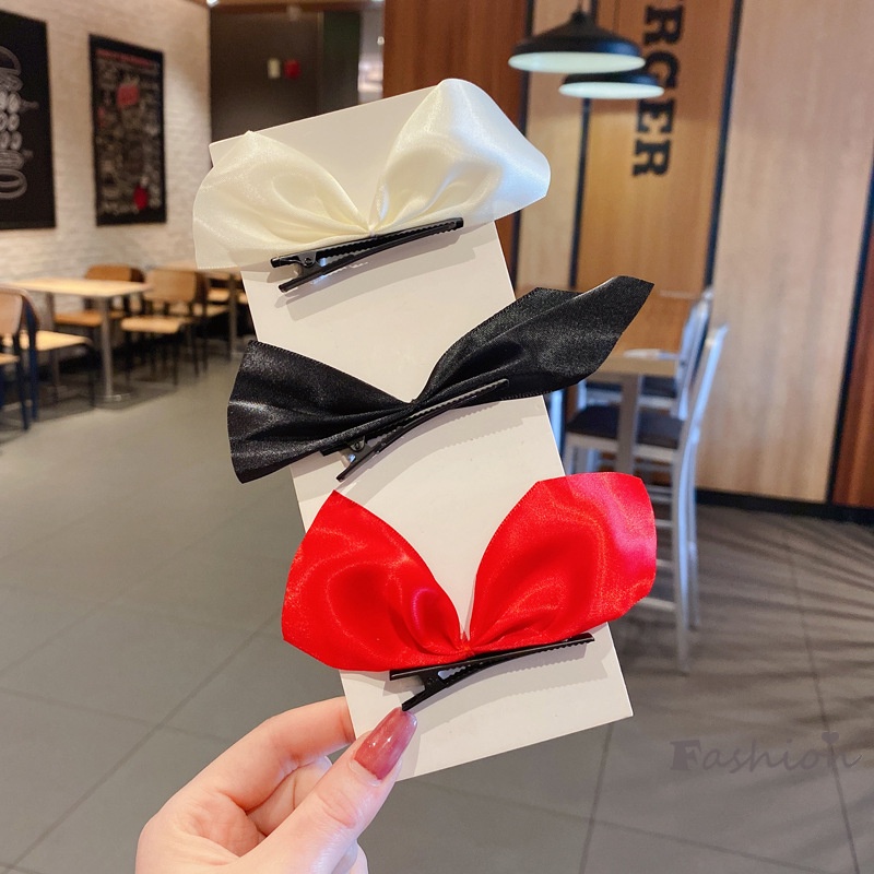 Set 1 Cặp Kẹp Tóc Nơ Bằng Vải Dễ Thương Phong Cách Nhật Hàn Nhật Bản Dễ Thương Cho Nữ